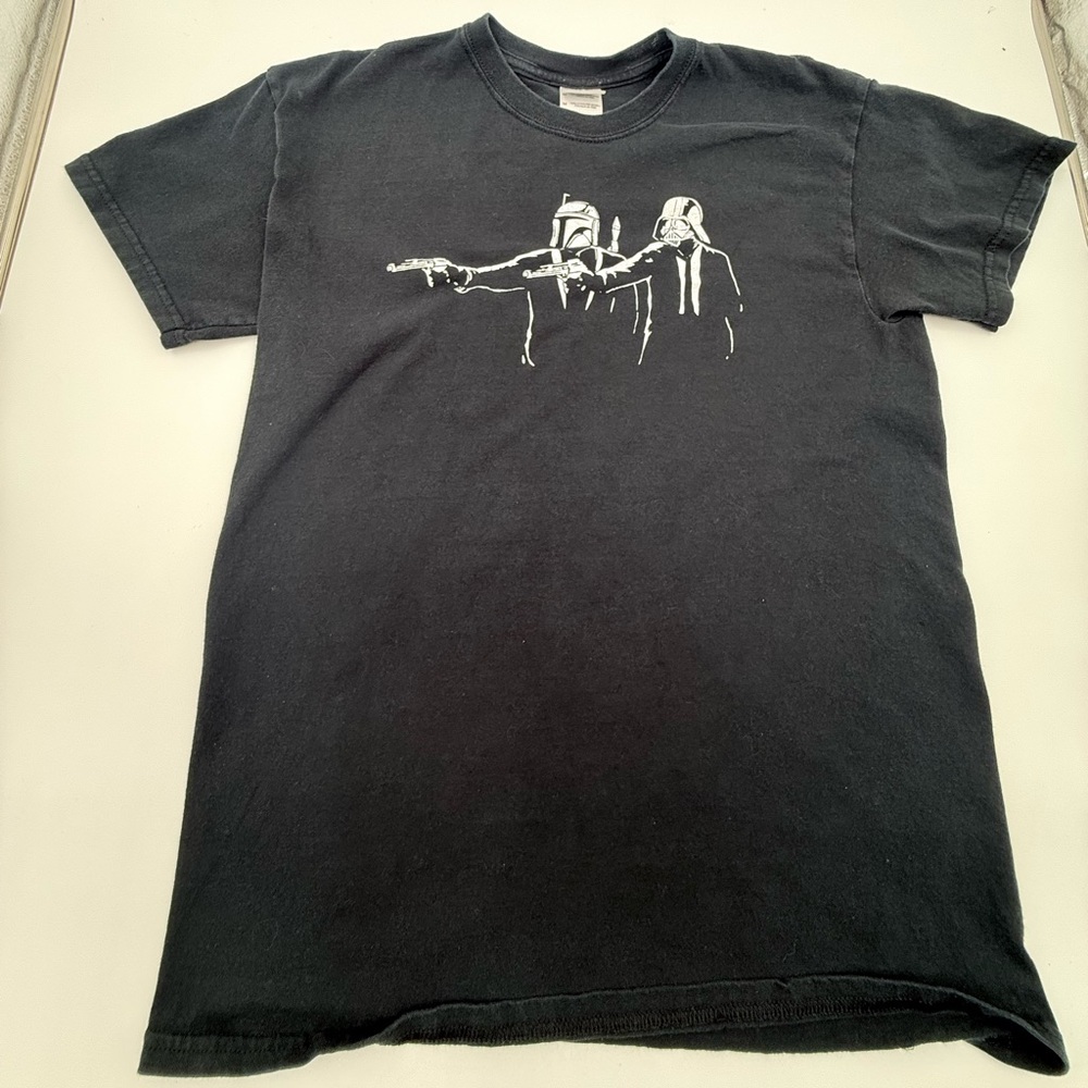 Banksy Star Wars Darth Vader Boba Fett Tshirt Mandalorian Shirt Pulp Fiction Med